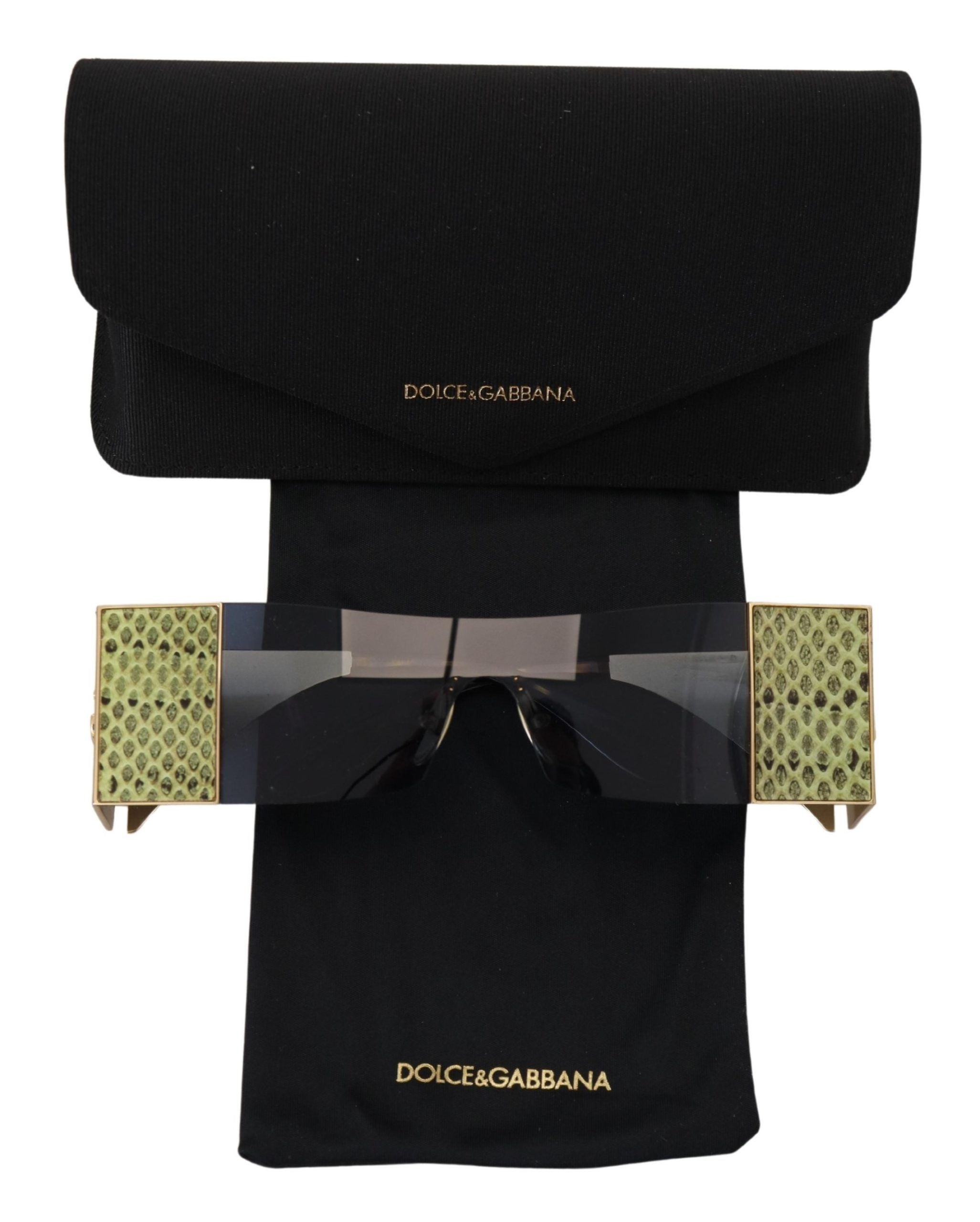 Dolce & Gabbana Gold Metal Rectangle Shades DG2263 Sunglasses
