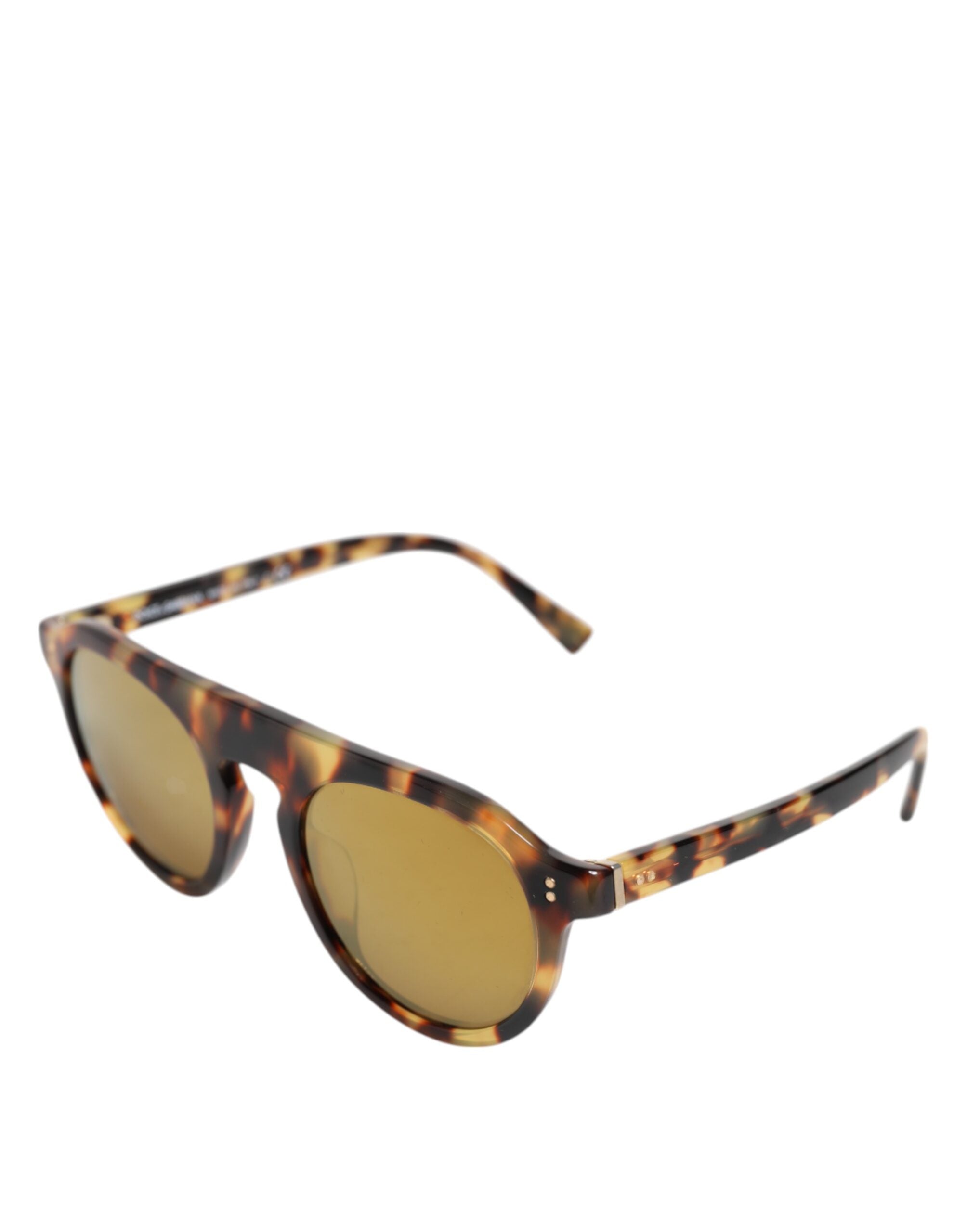 Dolce & Gabbana Brown Acetate Round Leopard Print Eyewear Sunglasses