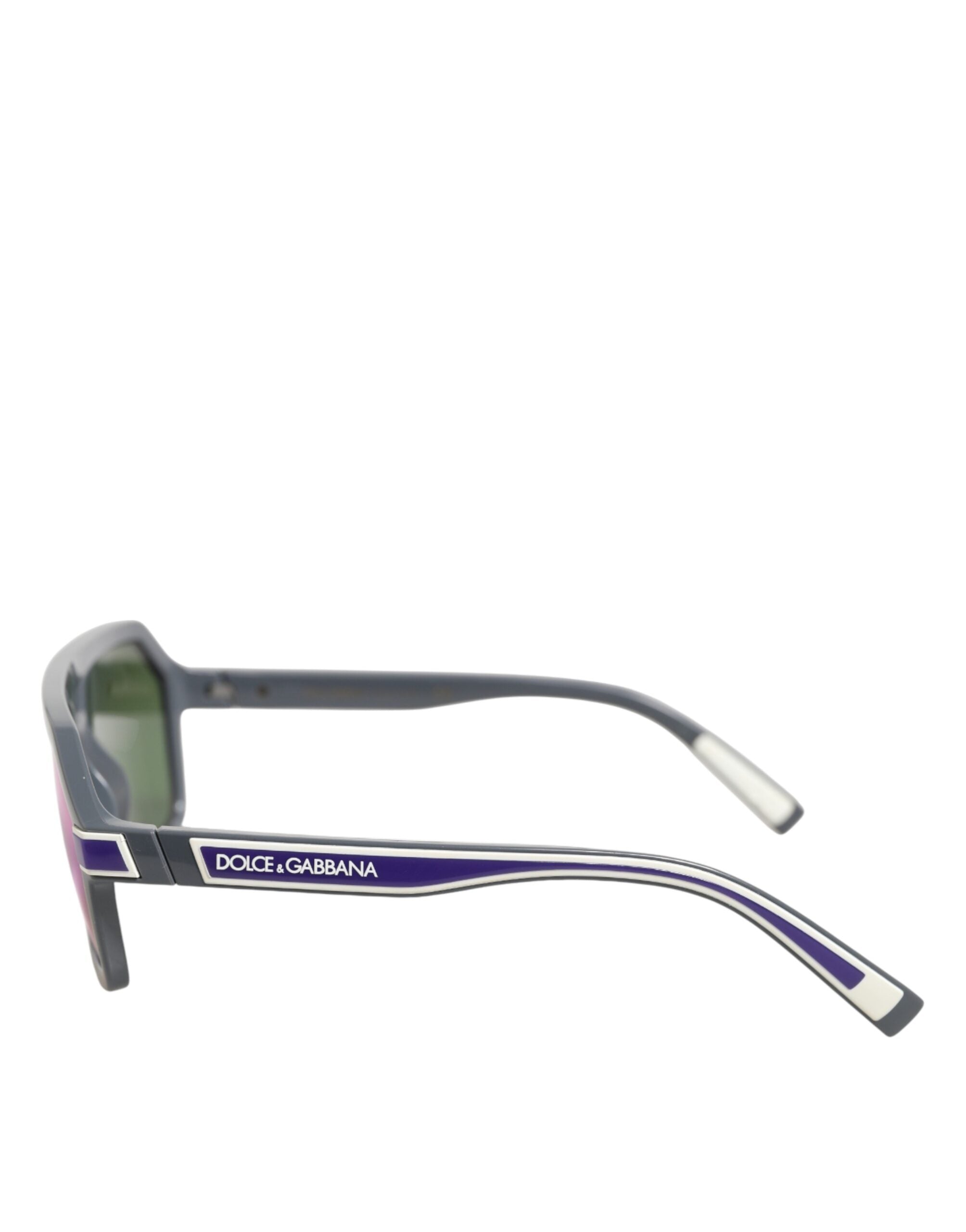 Dolce & Gabbana Blue Acetate Aviator Shades Eyewear Sunglasses